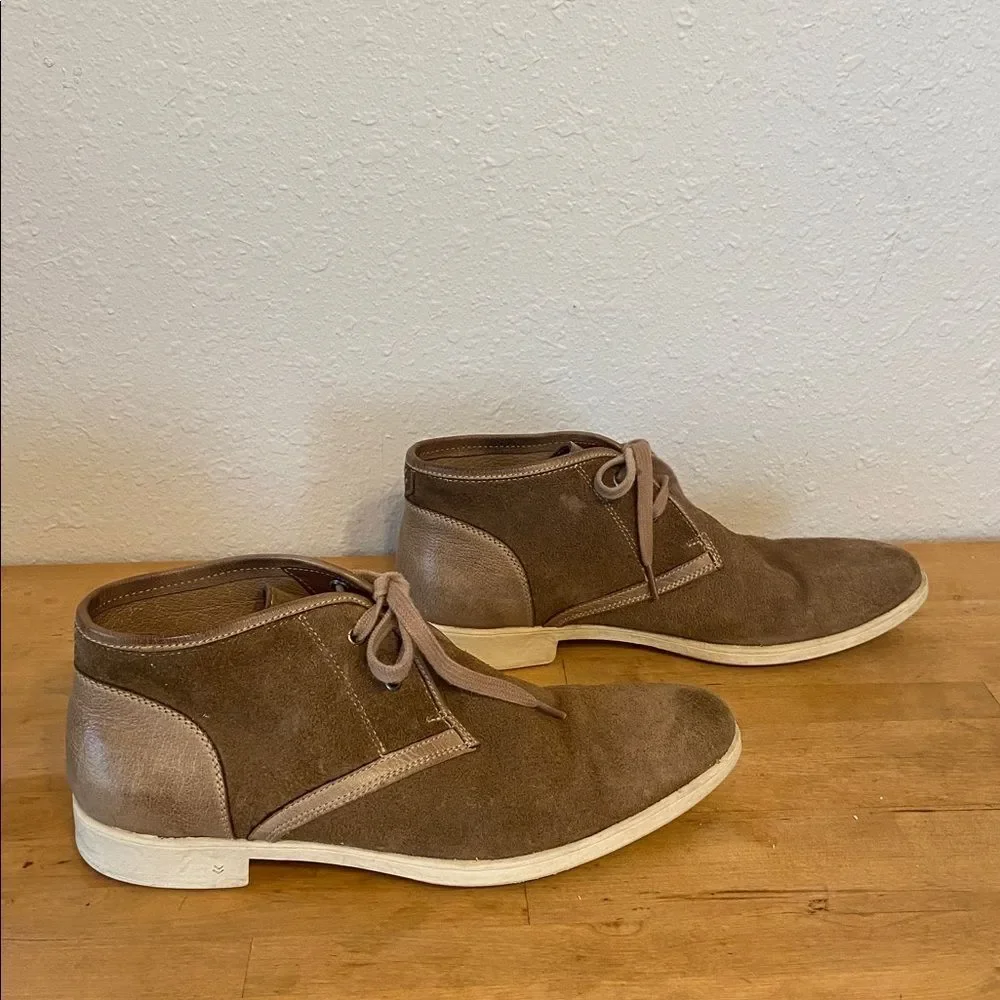 John Varvatos Two-Tone Brown Dylan Suede Chukka Boots Size 10 1/2